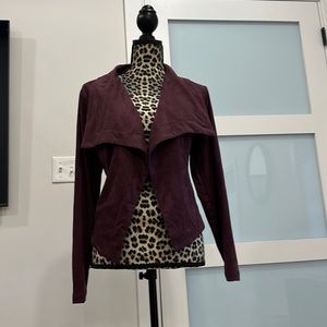 Romeo & Juliet couture faux suede waterfall jacket, size L